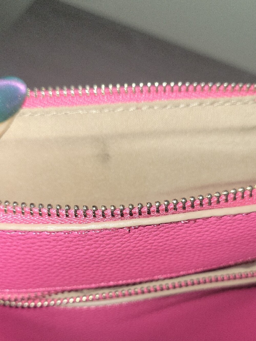 Nanette Lepore Hot Pink Pebbled Crossbody with Gold Chain - Picture 12 of 12